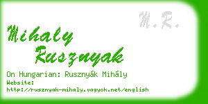 mihaly rusznyak business card